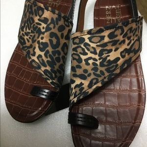 Naturalizer Leopard Print Sandals Flats- Brown and Black Sz 8.5
